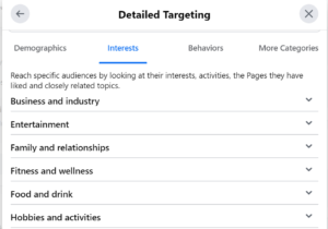 facebook interest targeting